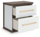 Kendanport - Brown / White - Two Drawer Night Stand - Simple Home Plus