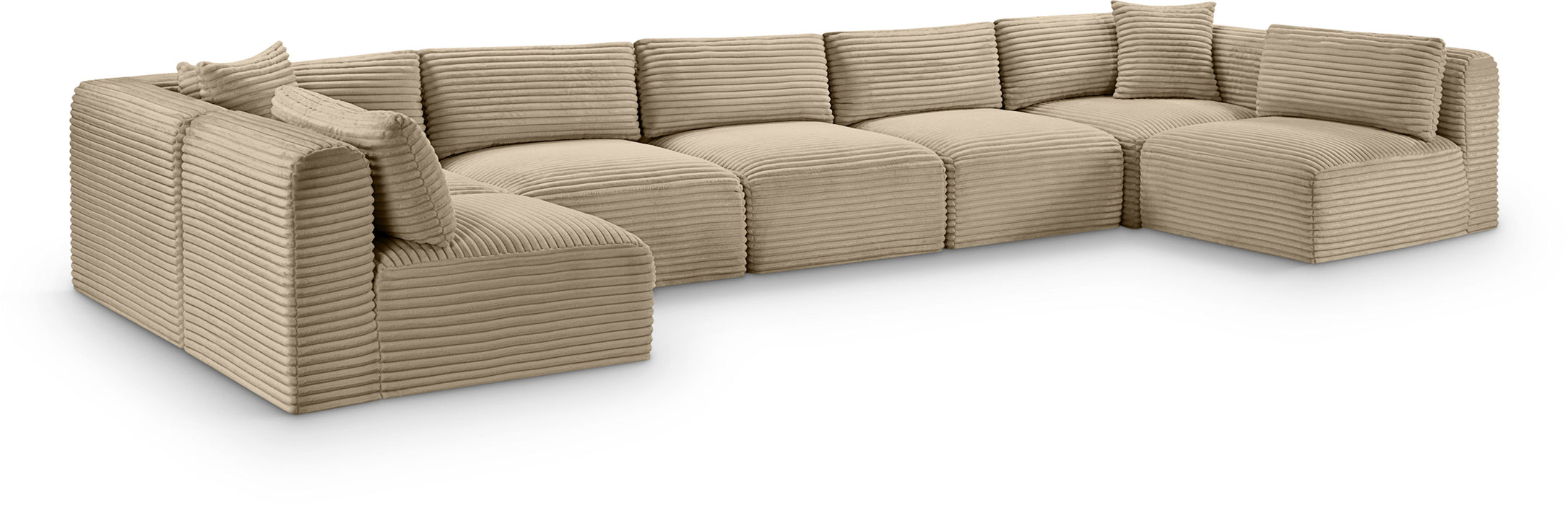 Shaggy - Fabric 7 Piece Modular U-Shaped Armless Sectional - Simple Home Plus