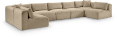 Shaggy - Fabric 7 Piece Modular U-Shaped Armless Sectional - Simple Home Plus