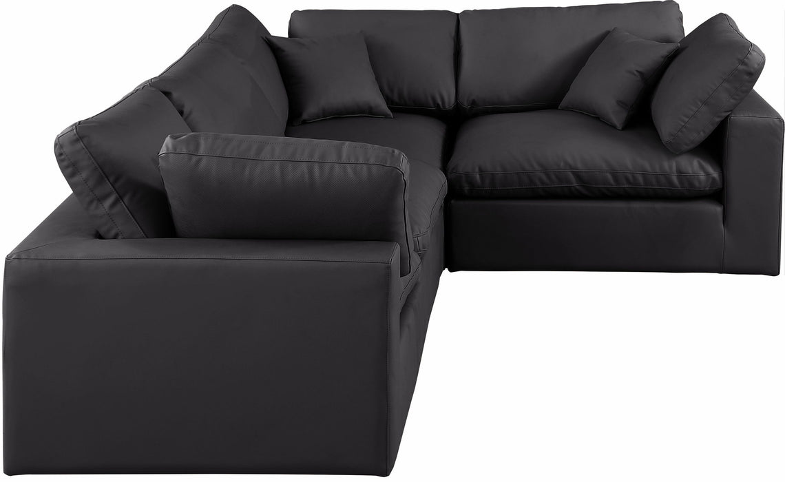Comfy - 4 Piece Faux Leather Modular Sectional - Simple Home Plus