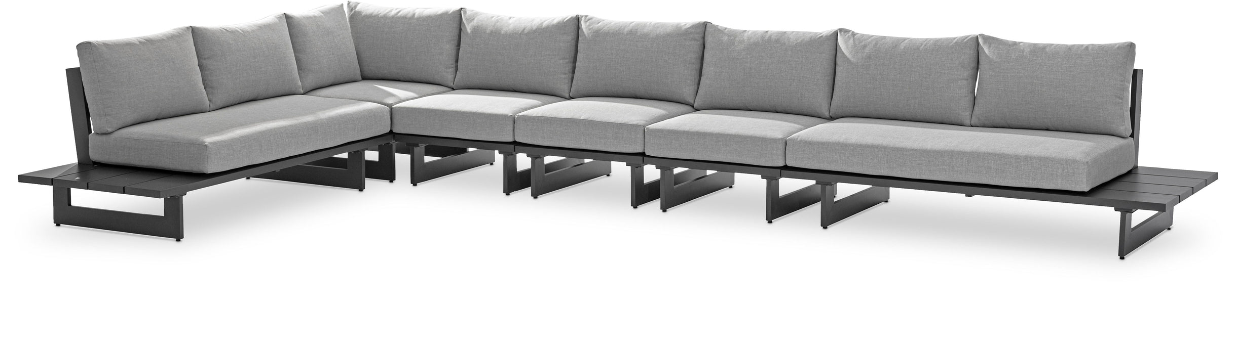 Maldives - 6 Piece Water Resistant Outdoor Patio Modular Sectional With Gray Base - Simple Home Plus