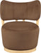 Elara - Velvet Upholstered Swivel Accent Chair - Stained Natural - Simple Home Plus