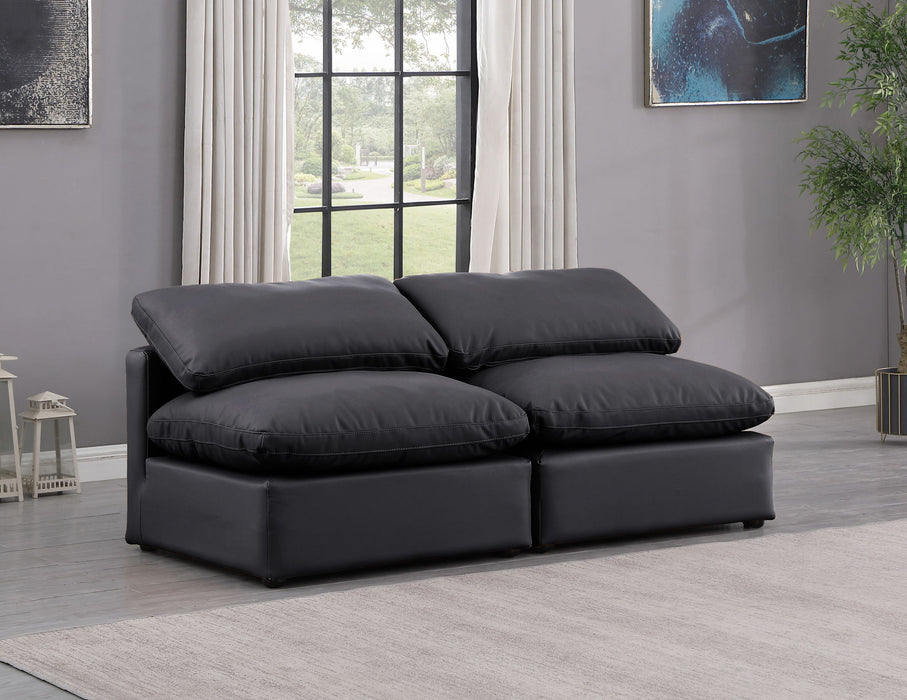 Indulge - Faux Leather 2 Seat Modular Armless Sofa - Simple Home Plus