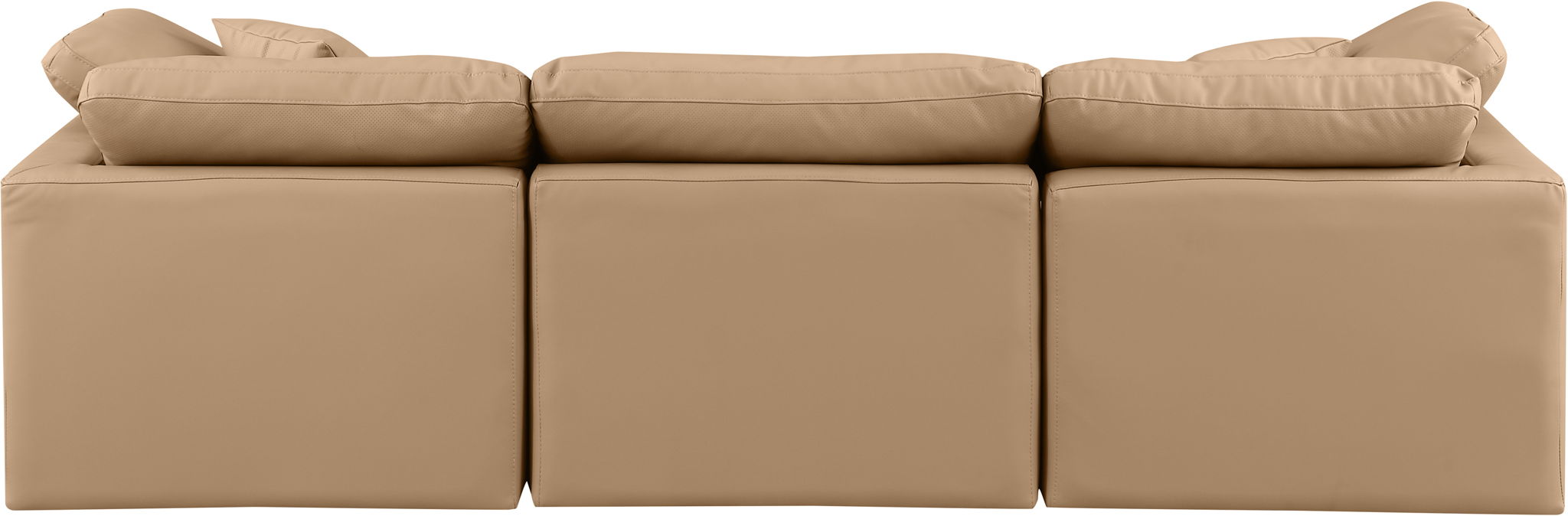 Indulge - Faux Leather 3 Piece Modular Sofa - Tan - Simple Home Plus