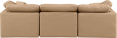 Indulge - Faux Leather 3 Piece Modular Sofa - Tan - Simple Home Plus