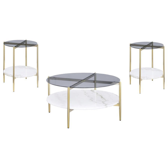 Jonelle - Round Coffee Table Set - Simple Home Plus