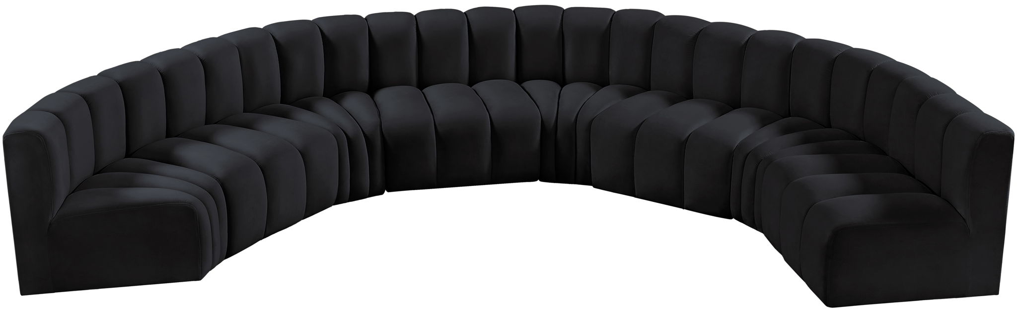 Arc - Velvet 8 Piece U-Shaped Modular Sofa - Simple Home Plus