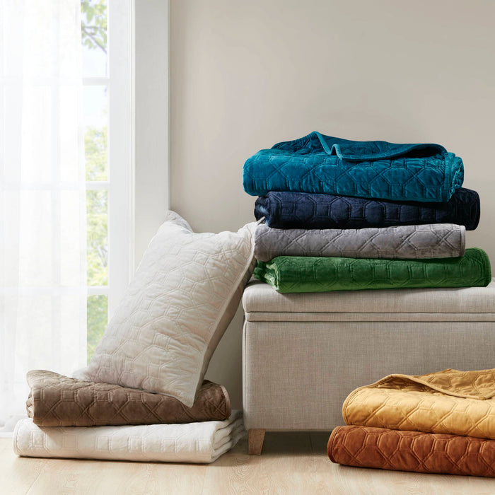Harper - Reversible 3 Piece Coverlet Set - Taupe - Simple Home Plus