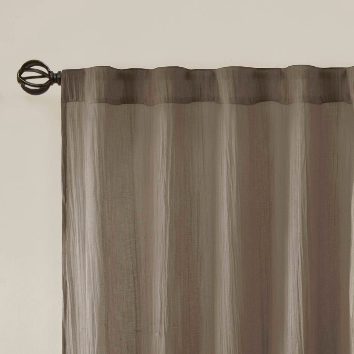 Harper - Solid Crushed Window Panel Pair - Taupe - Simple Home Plus