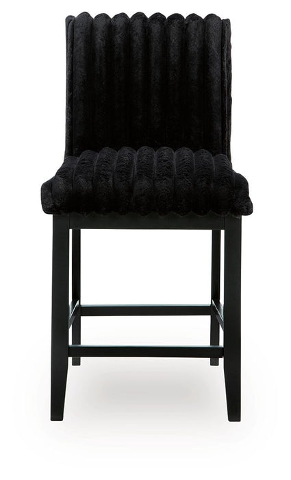 Mervannie - Upholstered Barstool (Set of 2) - Black - Simple Home Plus