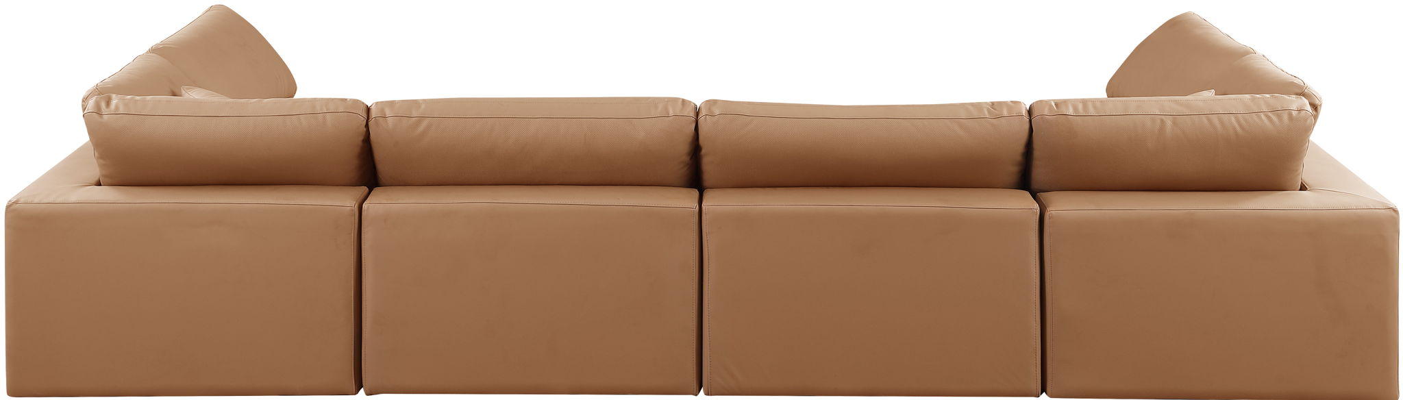 Comfy - 6 Piece Faux Leather Modular Armless Sectional - Simple Home Plus