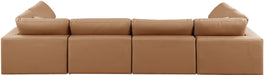 Comfy - 6 Piece Faux Leather Modular Armless Sectional - Simple Home Plus