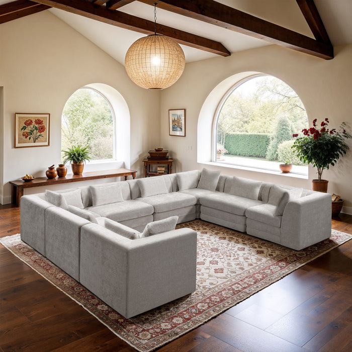 Stellar - 8 Piece Chenille Fabric Upholstered Modular Sectional - Simple Home Plus