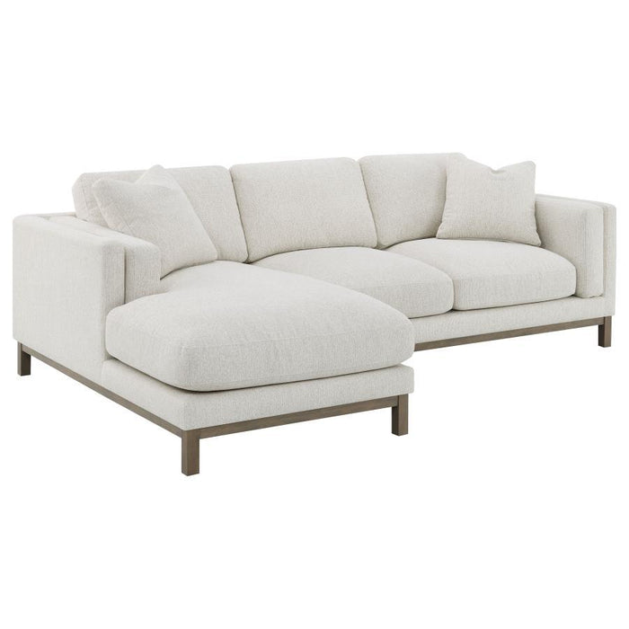 Geneva - Boucle Upholstered Sectional Chaise Sofa - Sand - Simple Home Plus