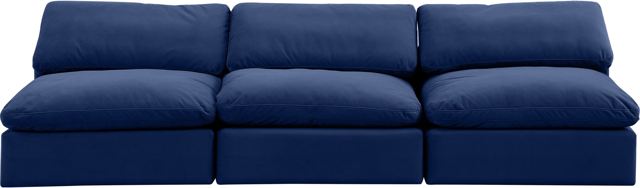 Comfy - Velvet Modular Armless Sofa 3 Seats - Simple Home Plus