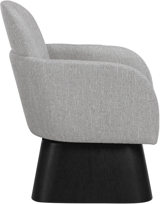 Marlowe - Linen Textured Fabric Upholstered Swivel Accent Chair - Stained Black - Simple Home Plus