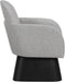Marlowe - Linen Textured Fabric Upholstered Swivel Accent Chair - Stained Black - Simple Home Plus
