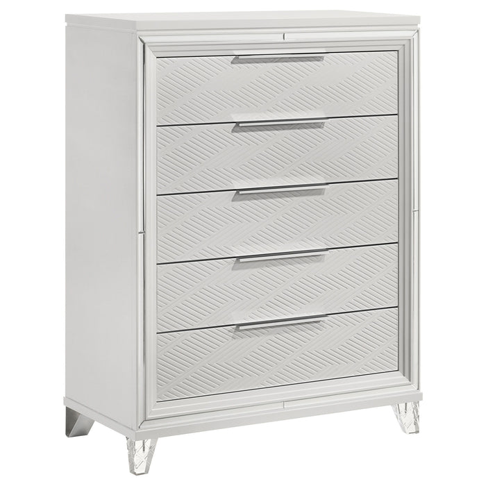 Marmore - 5-Drawer Bedroom Chest Of Drawers - White - Simple Home Plus