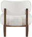Vetra - Linen Textured Fabric Upholstered Accent Chair With Brown Base - Simple Home Plus