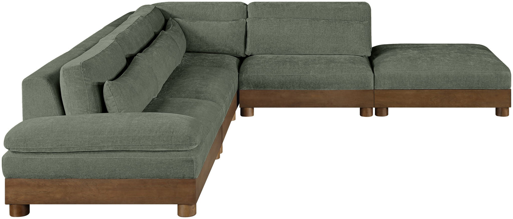 Turin - Chenille Fabric Upholstered Modular Sectional - Green - Simple Home Plus