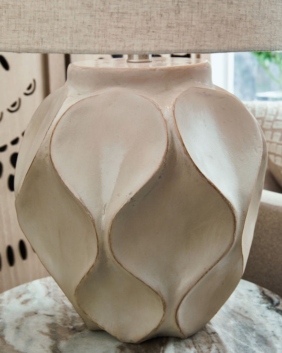 Edselham - Distressed Cream - Paper Table Lamp - Simple Home Plus