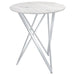 Bexter - Round Faux Marble Bistro Bar Table - Chrome - Simple Home Plus