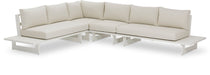 Maldives - 4 Piece Water Resistant Outdoor Patio Modular Sectional With White Base - Simple Home Plus