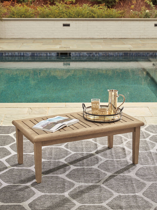 Carter Hall - Rectangular Cocktail Table - Beige - Simple Home Plus