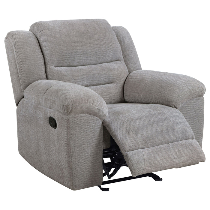Gilson - Chenille Upholstered Reclining Glider Recliner - Gray - Simple Home Plus