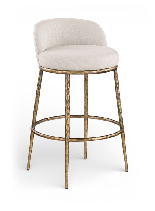 Ferro - Performance Fabric Upholstered Bar Stool - Antique Brass - Simple Home Plus