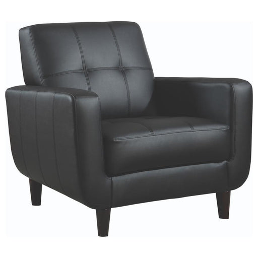 Aaron - Upholstered Track Arm Tufted Accent Chair - Black - Simple Home Plus
