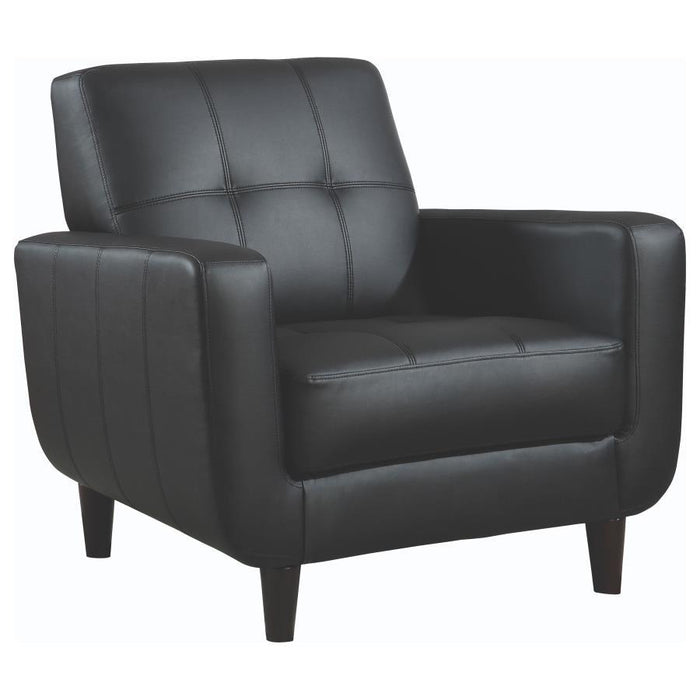 Aaron - Upholstered Track Arm Tufted Accent Chair - Black - Simple Home Plus