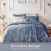 Felicia - Velvet King Comforter Set With Throw Pillow - Blue - Simple Home Plus