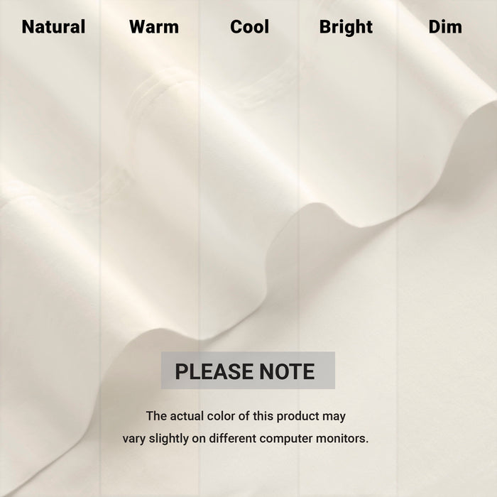 Split King Sateen Sheet Set - Off-White - Simple Home Plus