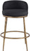 Ferro - Performance Fabric Upholstered Bar Stool - Antique Brass - Simple Home Plus