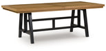 Galliden - Black / Brown - Rectangular Dining Room Extension Table - Simple Home Plus