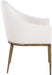 Ferro - Linen Textured Performance Fabric Upholstered Dining Arm Chair - Cream / Brushed Gold - Simple Home Plus