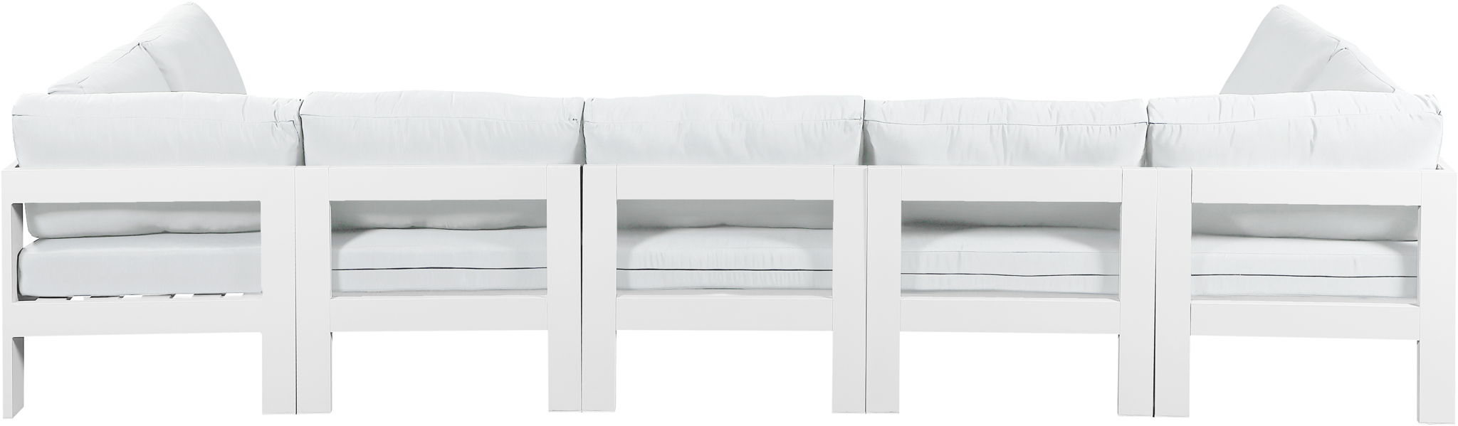 Nizuc - Outdoor Patio 7 Piece Modular Sectional With White Frame