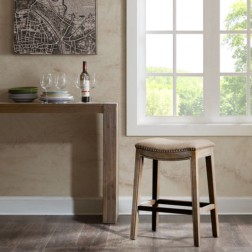 Belfast - Saddle Counter Stool - Linen - Simple Home Plus