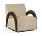Neria - Chenille Fabric Upholstered Swivel Accent Chair - Painted Brown Base - Simple Home Plus