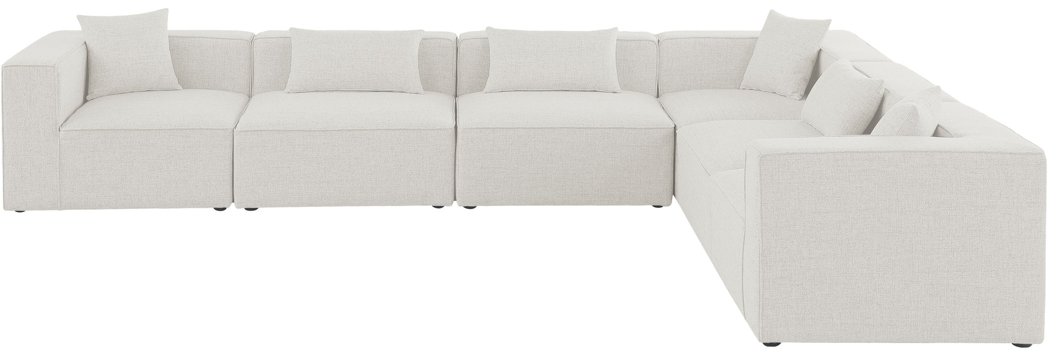 Cube - Linen 6 Piece Modular Corner Sectional - Simple Home Plus