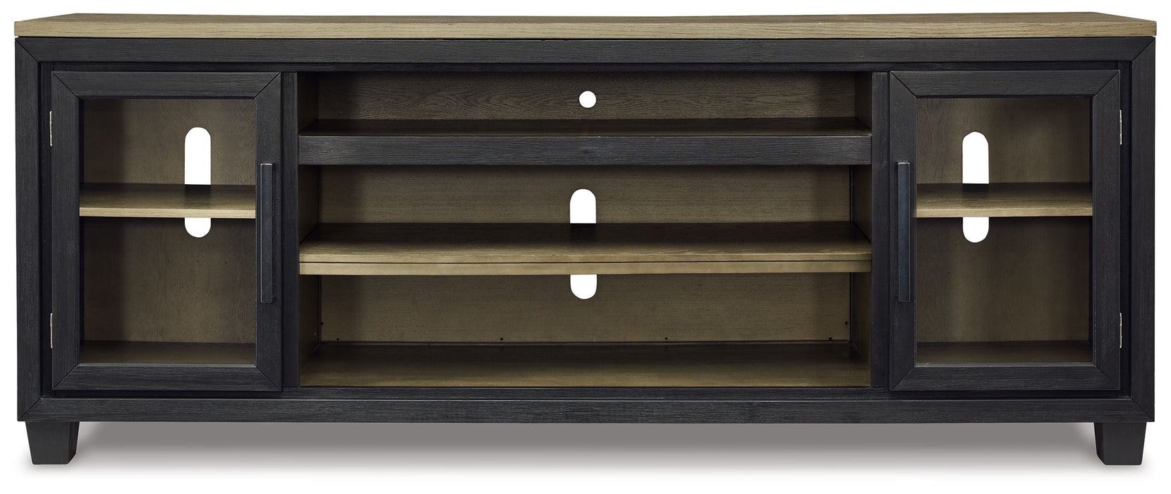 Foyland - Black / Brown - XL TV Stand w/Fireplace Option - Simple Home Plus