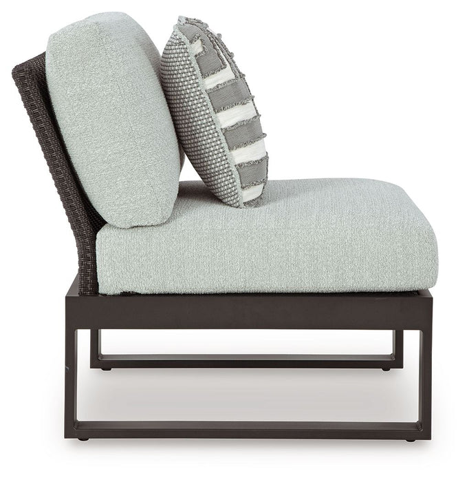 Beachloft - Armless Chair With Cushion - Black / Gray - Simple Home Plus
