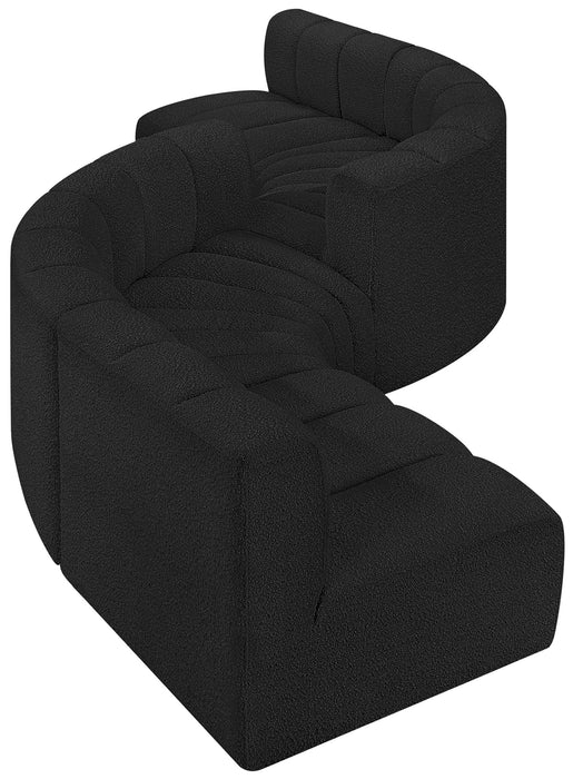Arc - Boucle Fabric 6 Piece Modular Sofa - Black - Simple Home Plus