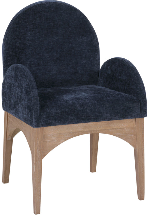 Waldorf - Chenille Dining Arm Chair With Natural Legs - Simple Home Plus