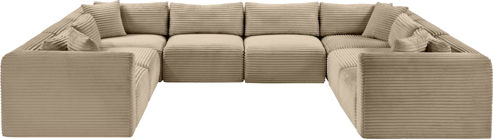 Shaggy - Fabric 8 Piece Modular U-Shaped Sectional - Simple Home Plus