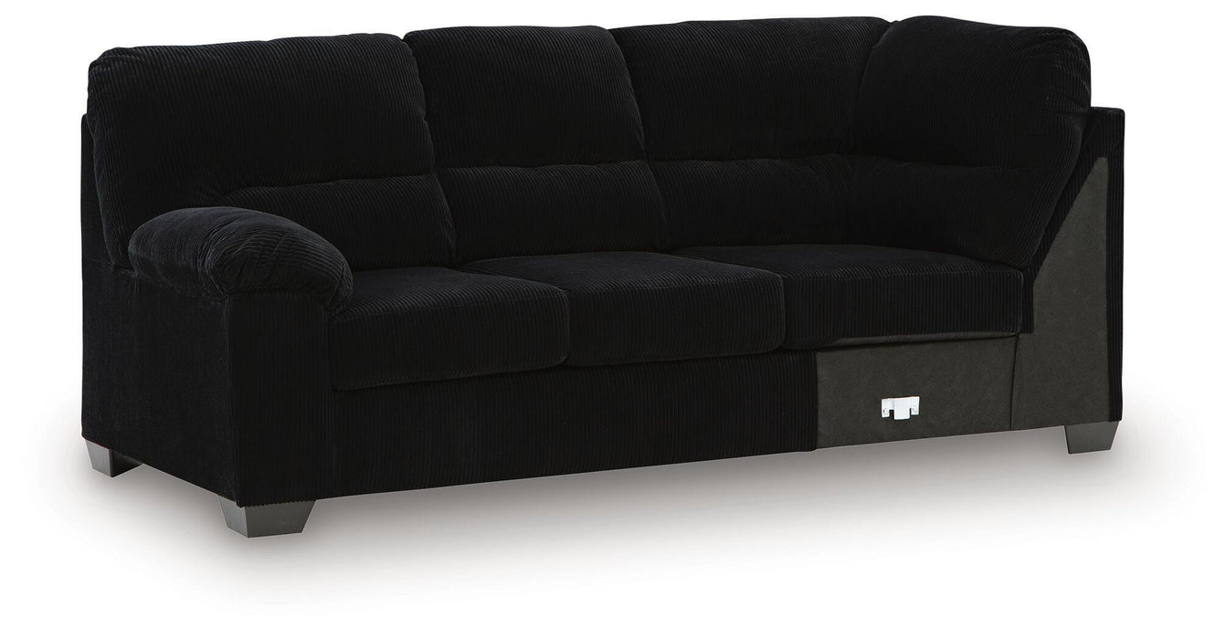 SimpleJoy - LAF Sofa With Corner Wedge - Onyx - Simple Home Plus