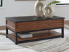 Kallari - Warm Brown / Black - Lift Top Cocktail Table - Simple Home Plus