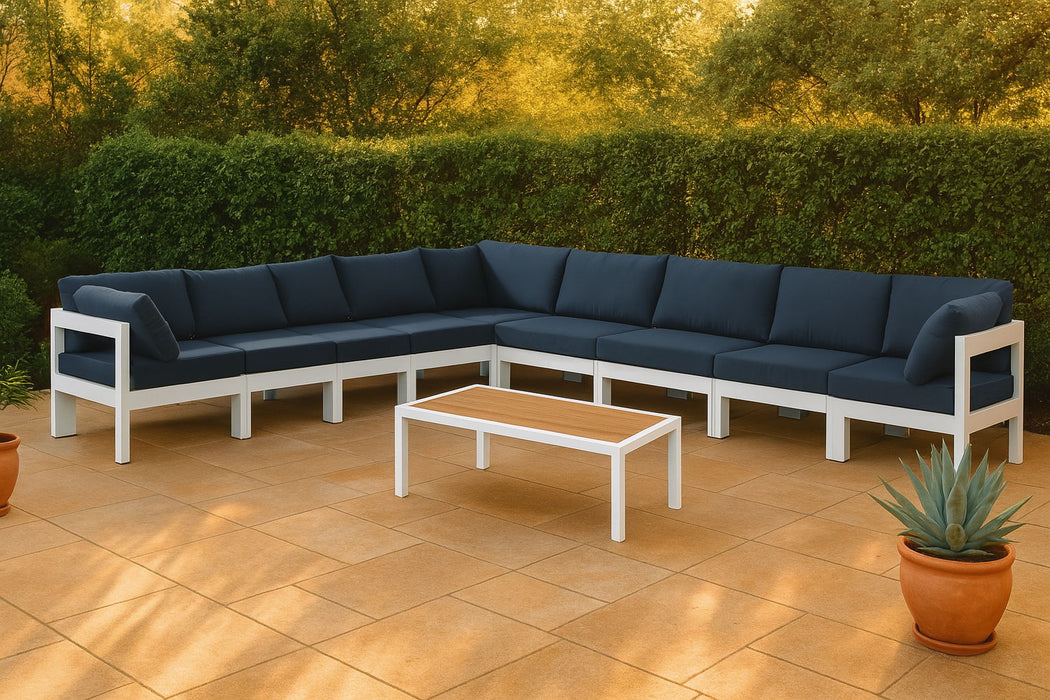 Nizuc - Outdoor Patio 9 Piece Modular Sectional With White Frame - Simple Home Plus