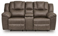Lowilla - Double Reclining Loveseat With Console - Driftwood - Simple Home Plus